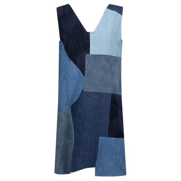 MiH Jeans Denim Blue Patchwork Dress - Picture 2 of 6